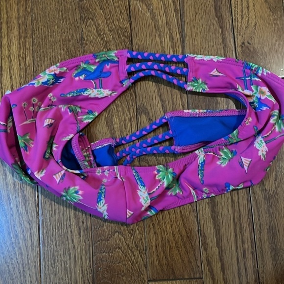 Hollister | Tropical Hawaiian Pink Bikini Size M-top L-bottom Swim Beach Pool - Picture 3 of 9